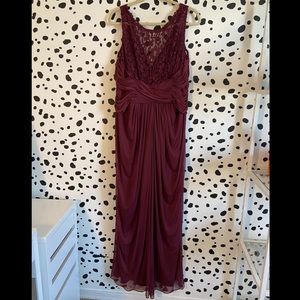 David’s Sleeveless Long Mesh Dress w/ Corded Lace